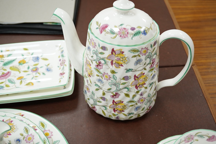 A Hadden Hall floral design part tea and coffee service, with sandwich plates, etc. (59). Condition - mostly good